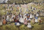 Maurice Prendergast May Day,Central Park oil painting